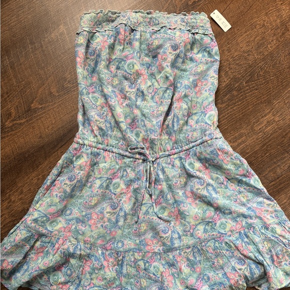 Hollister Light Blue Paisley Strapless dress  Xs nwt - Picture 2 of 5
